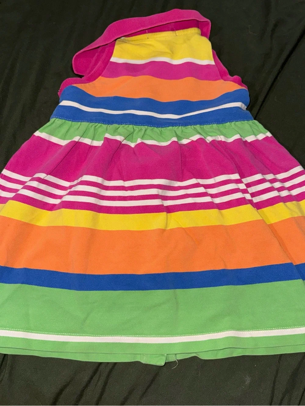 Ralph Lauren Pink, Yellow and Orange Striped Hooded Baby Dress 24m